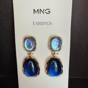 Mango Royal Blue and Gold Earrings